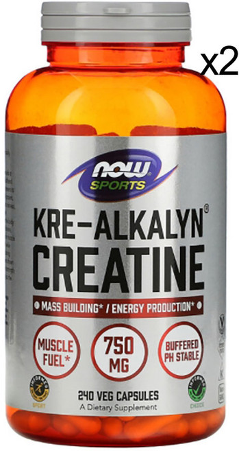 나우푸드 크레아틴 Creatine 750mg 240캡슐 크레알카린, 240개입, 2개, 240정