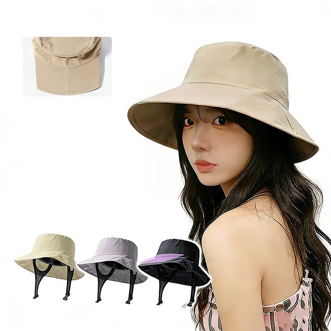 HLOMOM 遮陽漁夫帽 UPF50+ 寬帽簷設計 適合騎車