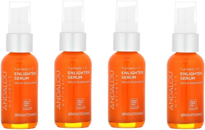 2+2 안달로우 내추럴스 인라이튼 세럼 강황 비타민C 브라이트닝 32ml, 4개 - 쿠팡