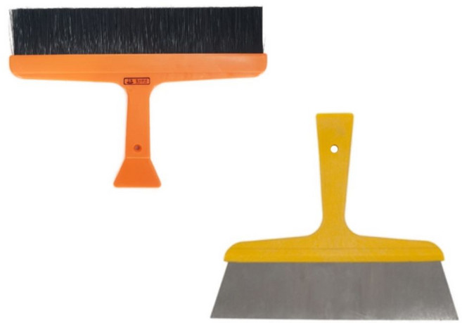 동배물산 스테인리스 헤라 1EA + 도배용 정배솔 12인치 1EA 1SET