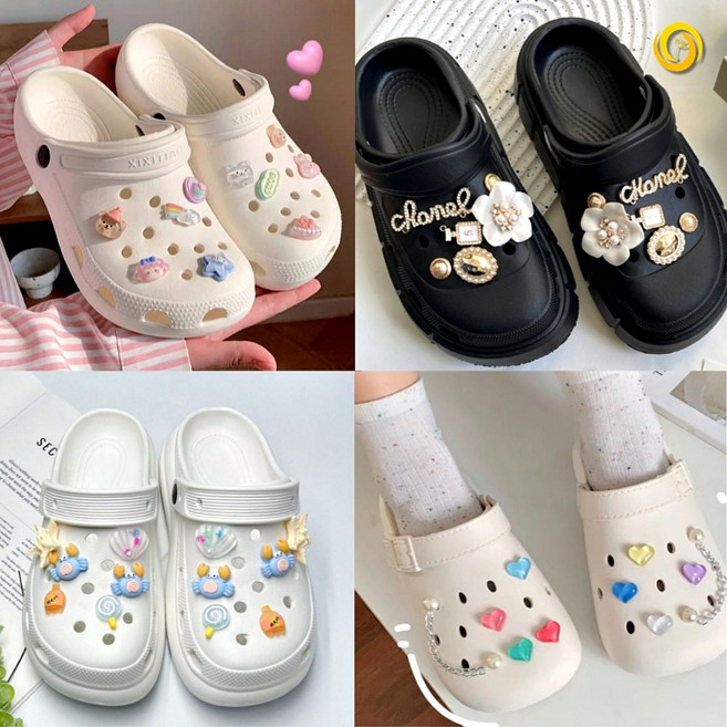 신발 악세사리 귀여운 실리콘 파츠 꽃 곰돌이 고양이