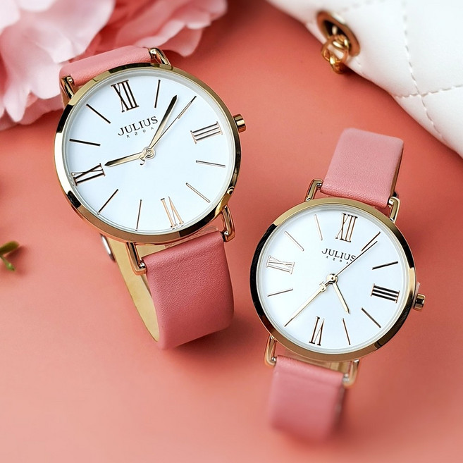 쥴리어스 앤틱 모던 남성 여성 커플 가죽 손목시계 JA-1107