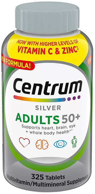 센트룸 Silver Adults 50+ Multivitamin 타블렛, 1개, 325정