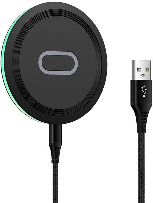 ANNIBER Qi 15W C타입 고속 무선충전기 패드 갤러시 Z플립7/6/5/4/3 Z폴드7/6/5/4/3 아이폰17/16/15 버즈 에어팟 프로 호환, 1개, 블랙