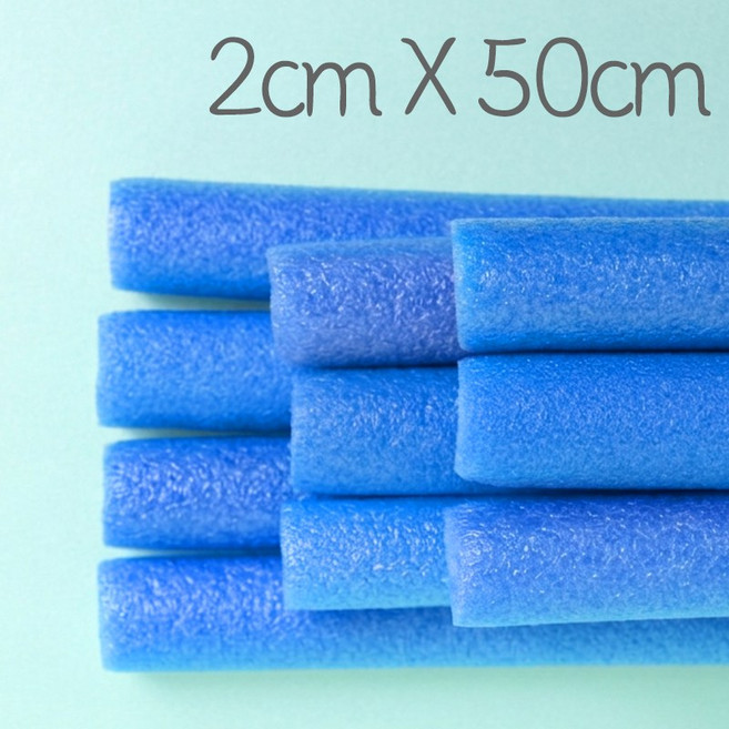 뮤즈 백업 스티로폼막대 2cmx50cm 10컬러 / 빽업 가래떡스펀지 스펀지막대, 1세트, 파랑10개