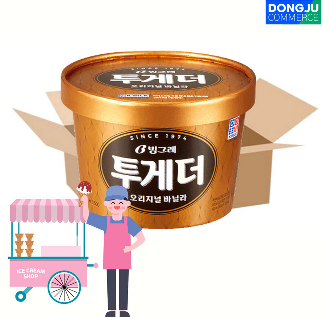 빙그레 투게더 대용량 소프트 아이스크림, 200ml, 6개
