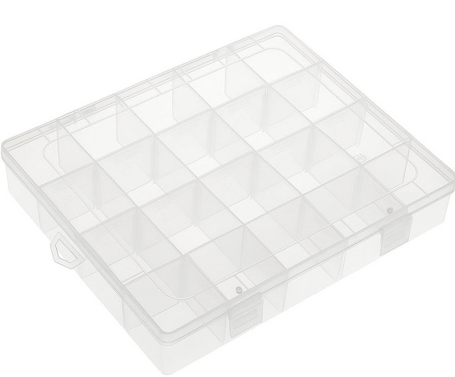 더블헥사곤 플라스틱 멀티케이스 태클박스 20칸, 1개, 반투명