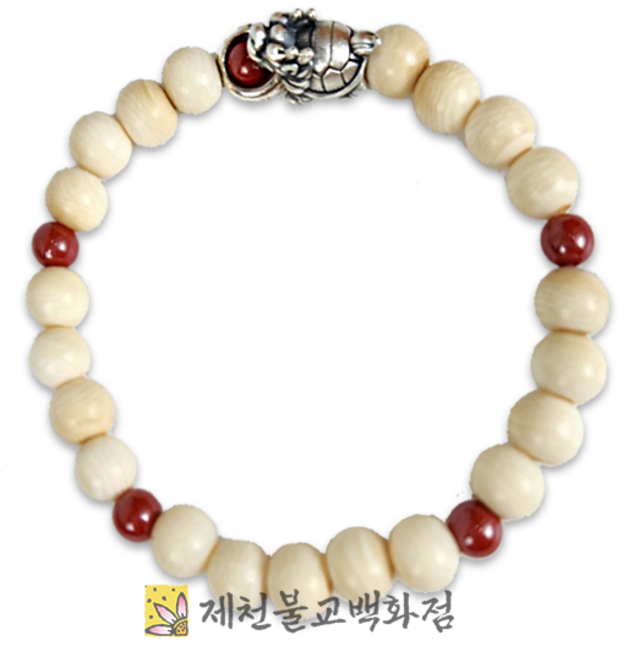 ★진품상아★용귀상아합장주(실버925용귀+99%경면진사+진품상아) 은팔찌 은합장주, 소(여성사이즈), 1개
