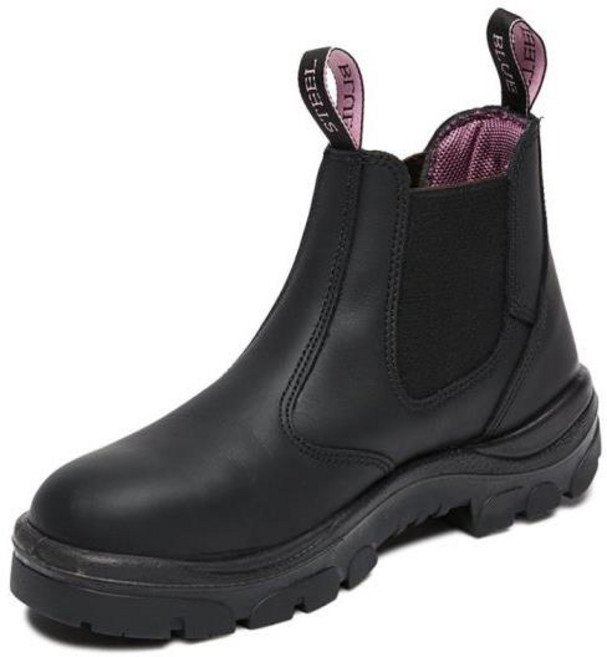 스틸 블루 안전화 레이디스 호바트 엘라스틱 사이드 부츠 블랙, 7 AU/US Women(240mm), 1개