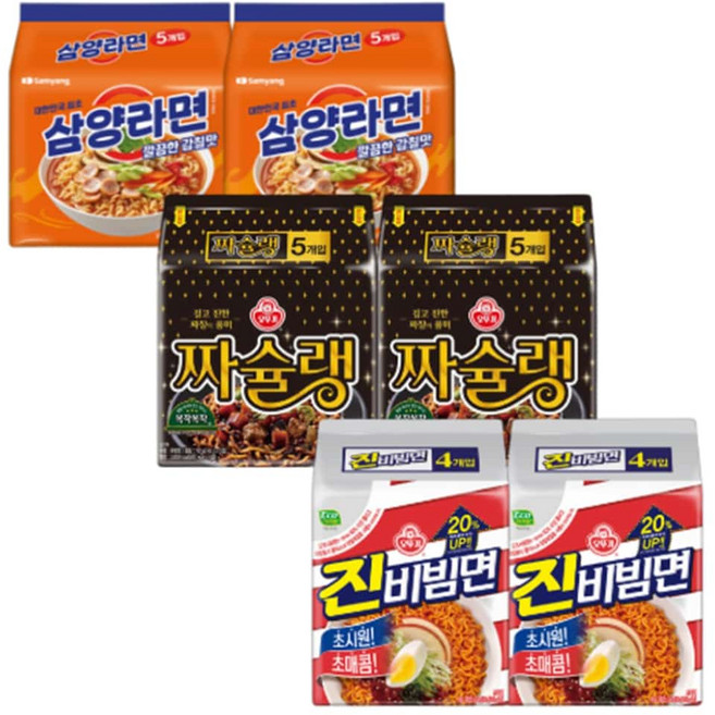삼양라면 오뚜기 짜슐랭 진비빔면 멀티팩세트