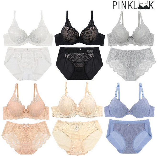 핑크룩 와이어 데일리속옷 여성속옷세트 브라팬티 2종세트