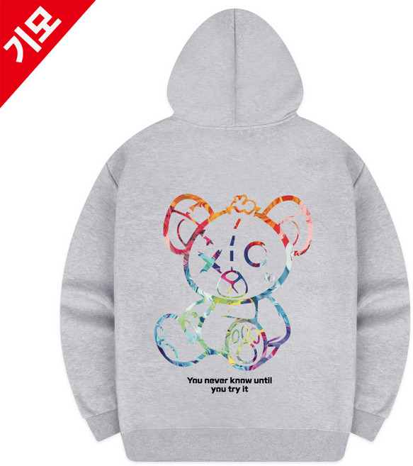 서프런던 페인트베어 빅사이즈 기모 오버핏 후드티 ZAID_0027