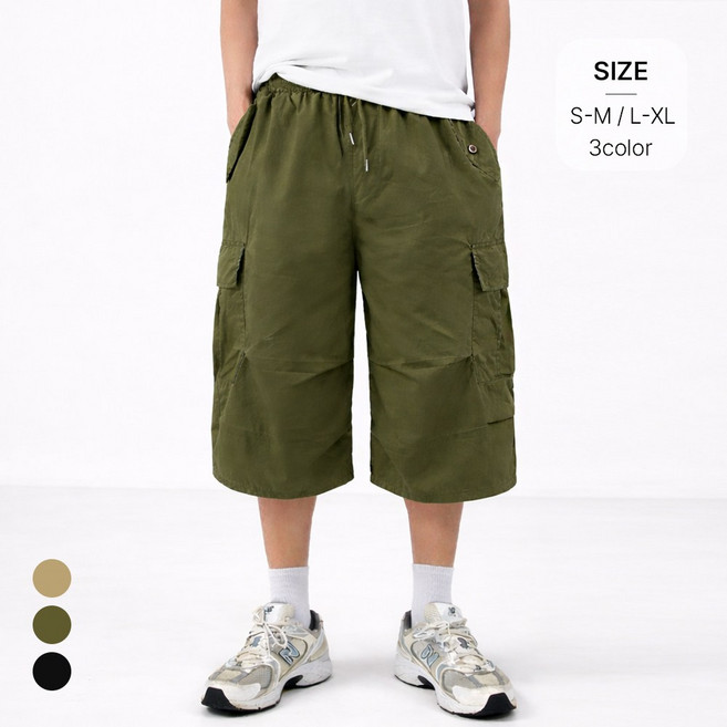 니어샵 남자 버뮤다 팬츠 7부 밴딩 카고 반바지