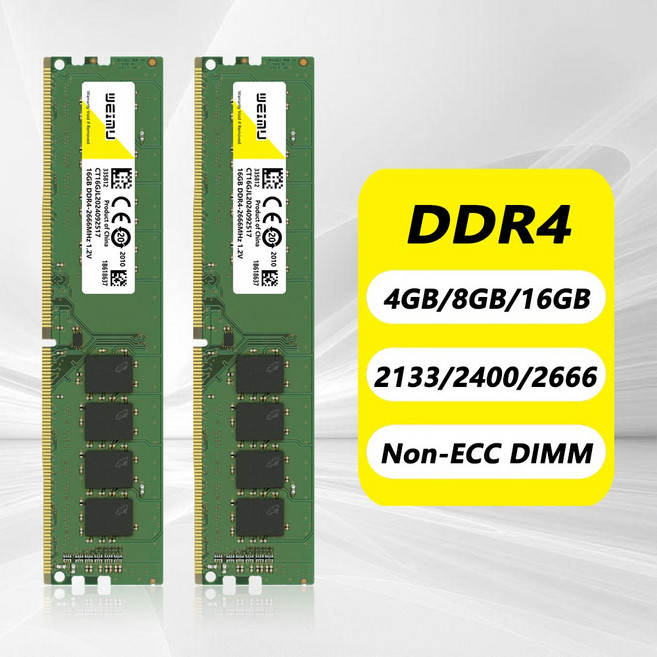 DDR4 8GB 16GB 32GB 데스크탑 메모리 램 2133 2400 2666 3200Mhz PC4 17000 19200 21300 25600 1 2V 288핀 논-ECC DIM, DDR4 4GB 2666 1.2