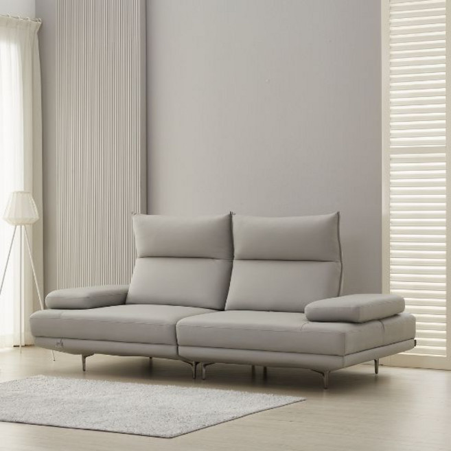 우관제갤러리 오드 3인용 비건레더 스윙 소파 거실 가죽소파, 뮤트그레이, 뮤트그레이