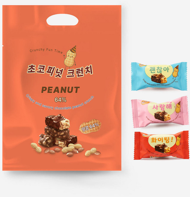 본아미 초코피넛 크런치 초코크런치 고소하고 맛있는 땅콩초코바, 1개, 600g