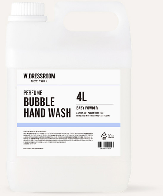 더블유드레스룸 퍼퓸 버블 핸드워시 4L 베이비파우더, 1