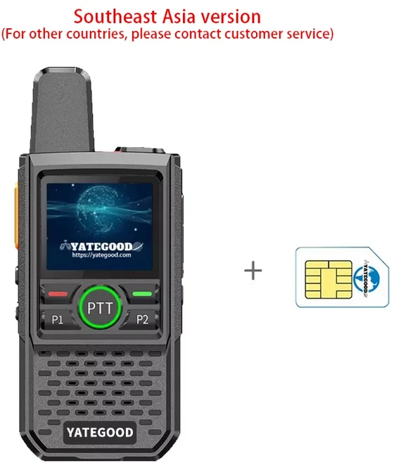 YATEGOOD G6 GPS 5000KM 햄 라디오 워키토키 장거리 글로벌 PTT POC 100km, 02 standardSIM 1PCS