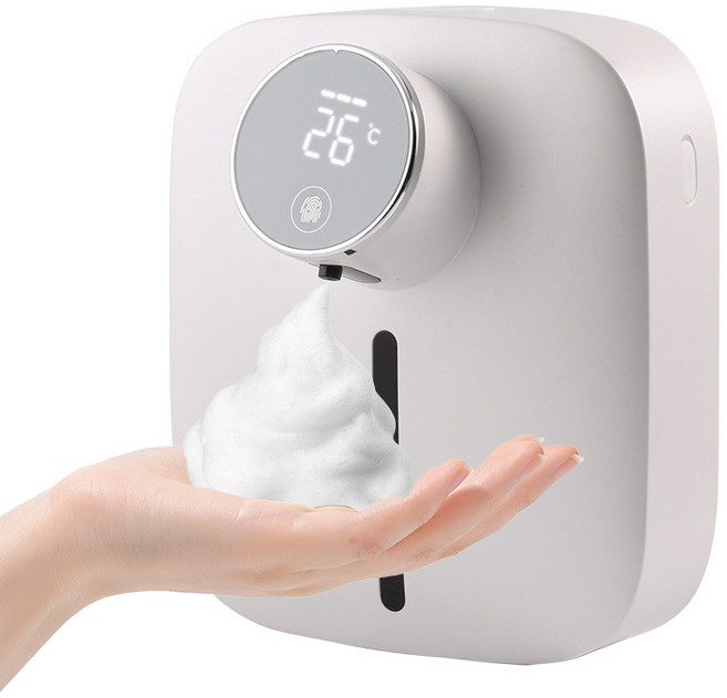 Cooela 충전식 감응하다 자동 손 세정기 벽걸이 대용량 리필액 소프트 버블, 흰색