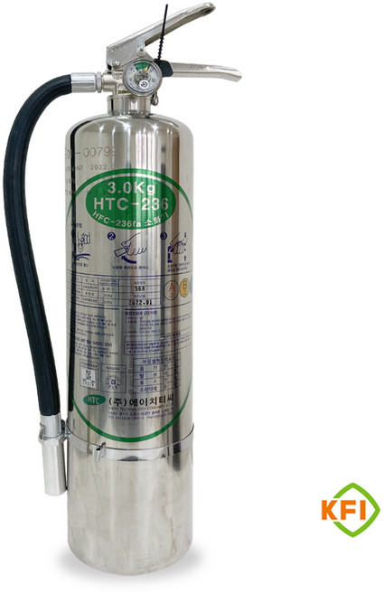 2차 피해 없는 가스식 소화기 HFC-236FA 가스 3kg 하론소화기 대체, 1개