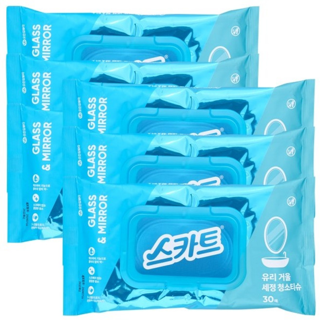 기타 스카트 유리거울 세정티슈 캡형 30매 6개, 상세페이지참조