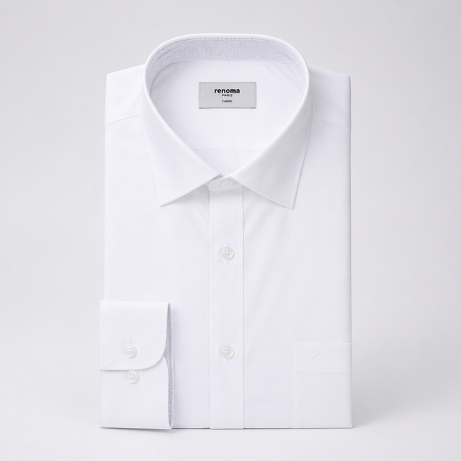 레노마셔츠 일반핏 스판 스트레치 이지케어 구김없는 남성 정장 와이셔츠 Z011WH