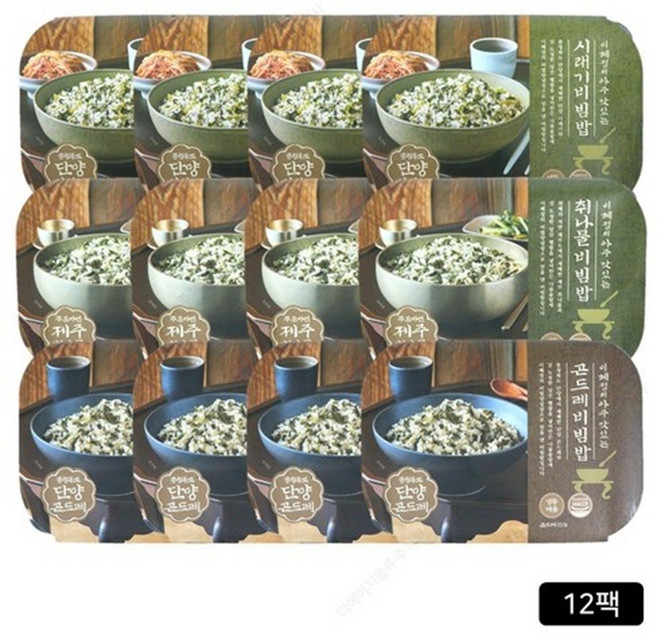 [홈쇼핑] 키친스토리 빅마마 이혜정의 아주 맛있는 나물밥 3종 (곤드레 시래기 취나물 각 팩 당 200g), 12팩, 200g