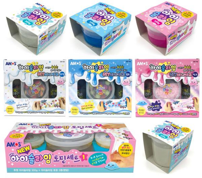 아모스 아이슬라임 300g 600g DIY 토핑 세트 미니키트, 투명