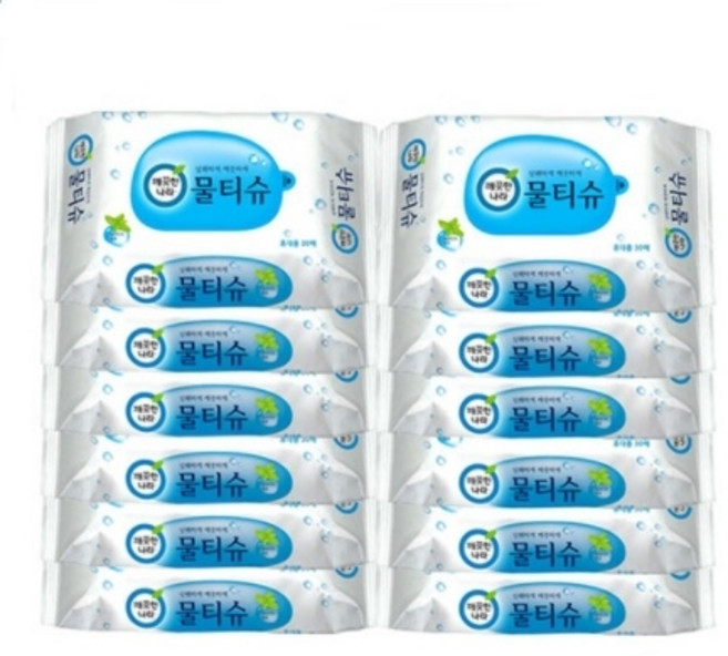 깨끗한나라 페퍼민트 물티슈, 30개, 30개입, 95g