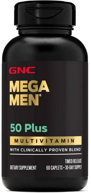 지엔씨 메가맨 50플러스 종합비타민 투데일리 GNC Mega Men 50 Plus Multivitamin Clinical Blend, 1개, 60정