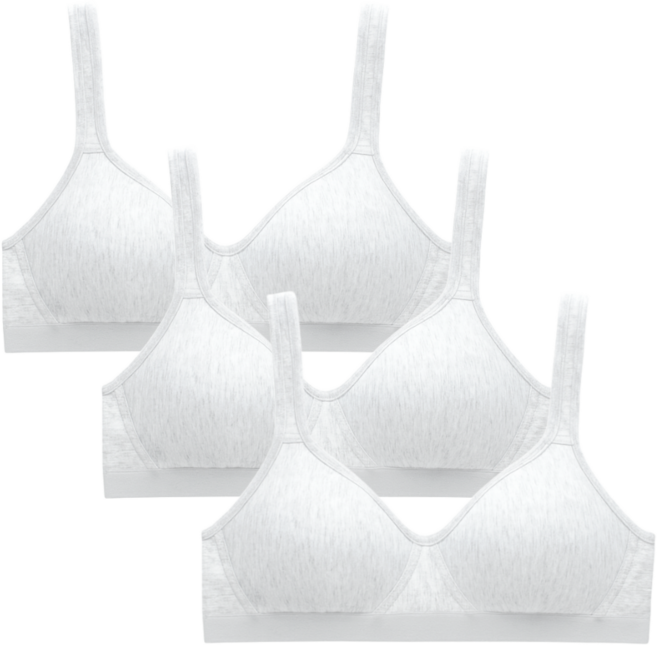 바디스윗 주니어 소프트 코튼 노와이어 브라 3종 세트