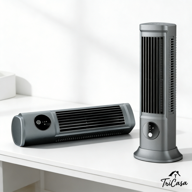 가성비 가정용 날개없는 선풍기 360도 조절 거실 사무실 탁상용 선풍기 무소음 서큘레이터, 그래이, TRI-010