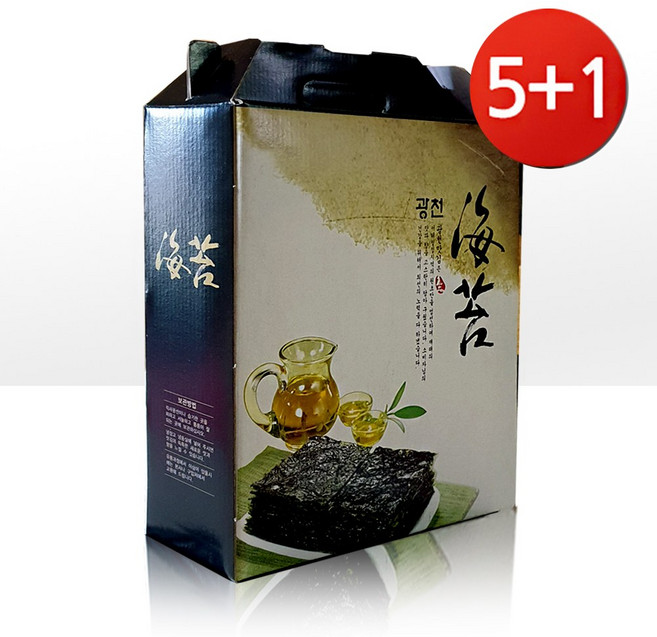 (5개 구매시 1개증정) 광천김 선물세트 설날 추석 명절 김, (5+1)검정C세트(도시락김12봉), 1개