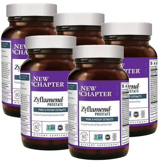뉴챕터 자이플라멘드 프로스테이트 쏘팔메토 캡슐 New Chapter Zyflamend Prostate, 5개, 60정 - 쿠팡