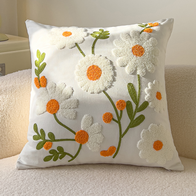 서플라이랩 고급 자수 쇼파쿠션 국산솜 포함, 28. 데이지