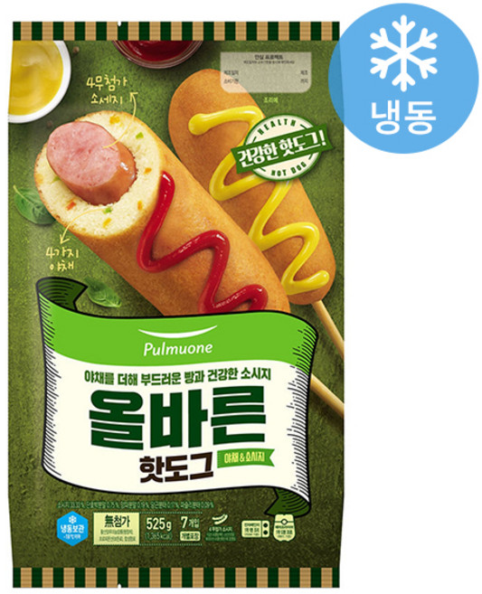 풀무원 올바른 핫도그, 525g, 2개