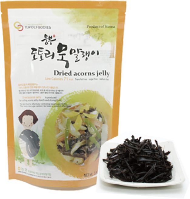 [일월푸디스] 국내산 도토리묵 100%를 말린 웅부도토리 묵말랭이 250g /건조묵/묵말랭이/국내산건조묵, 1, 1개