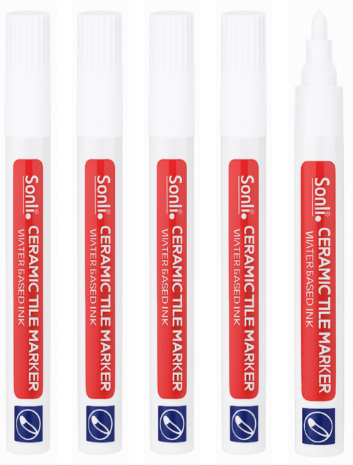 크랜브랑 쓱삭쓱싹 대용량 셀프시공 타일 줄눈 마커펜, 화이트, 5개