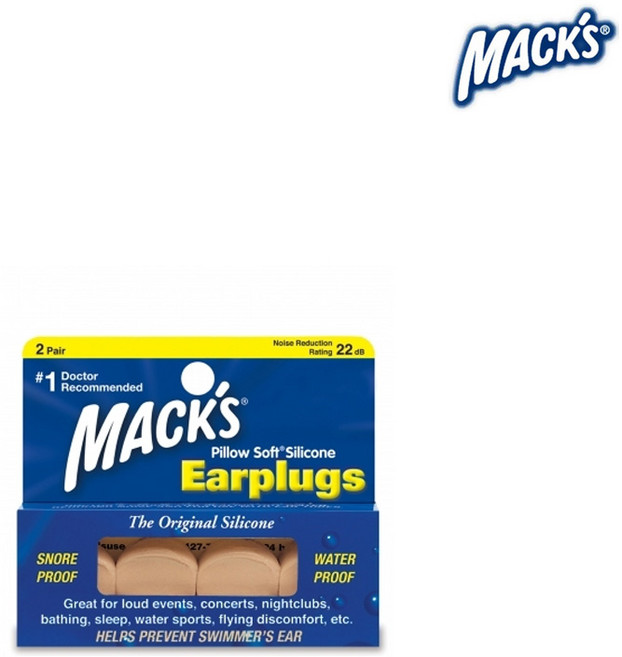Macks 맥스 필로우 소프트 살색 소음방지귀마개 수영 이어플러그 4개입, 1개