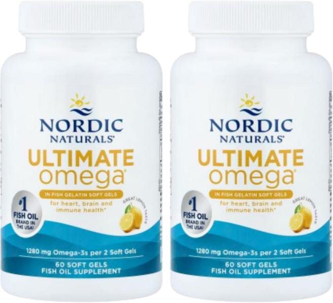 Nordic Naturals Ultimate Omega 레몬 피쉬 젤라틴 소프트젤 60정 2개