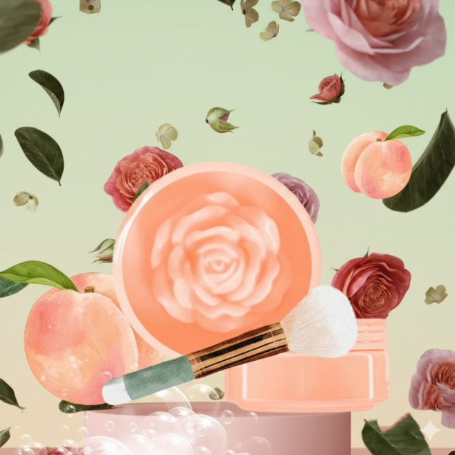 CHERTARDOLL 刷具粉撲清潔皂, 1個, 顏色, 桃色(法蘭西長袍)