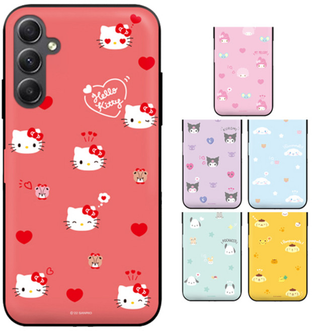 갤럭시버디3 (A156) 갤럭시A15 (A155) 공용 산리오 큐티패턴 카드 도어 범퍼 케이스