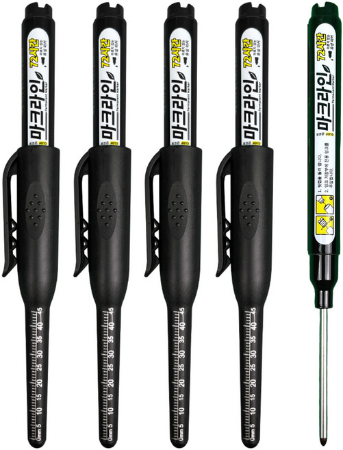 마크라인 45mm 목공용 마커펜 다용도 장시간 사용가능, 블랙, 5개