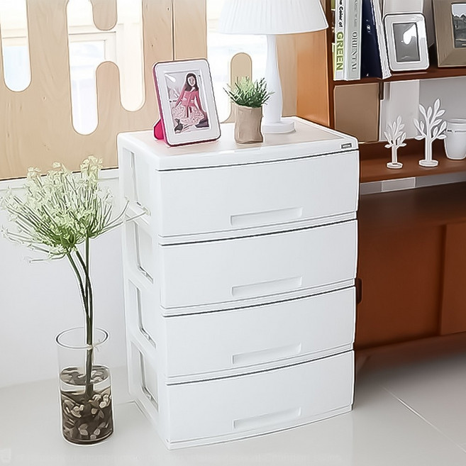 4단 플라우드 서랍장 60 서랍박스 수납박스 플라스틱서랍장 옷수납 속옷정리함 옷장 수납정리함 4단서랍장 수납장