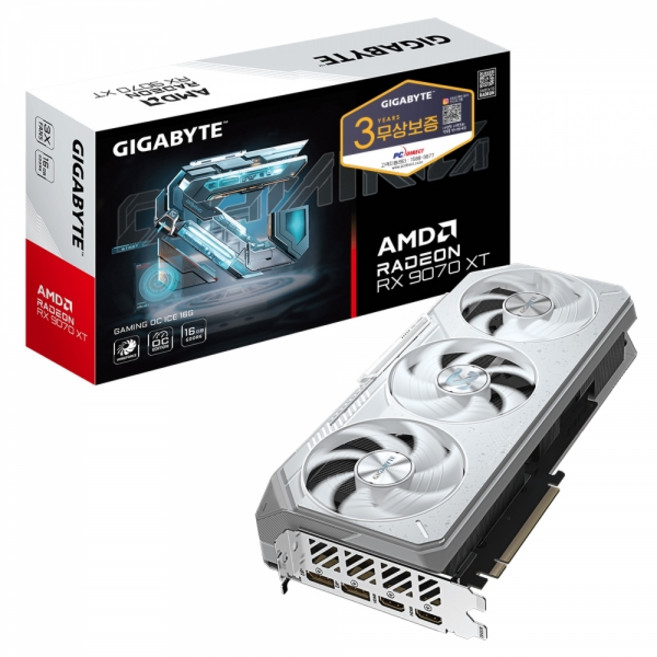GIGABYTE GIGABYTE 라데온 RX 9070 XT GAMING OC ICE D6 16GB 피씨디렉트