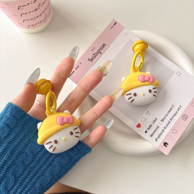 헬로키티 에어태그 케이스 airtag case, 1개, 노랑