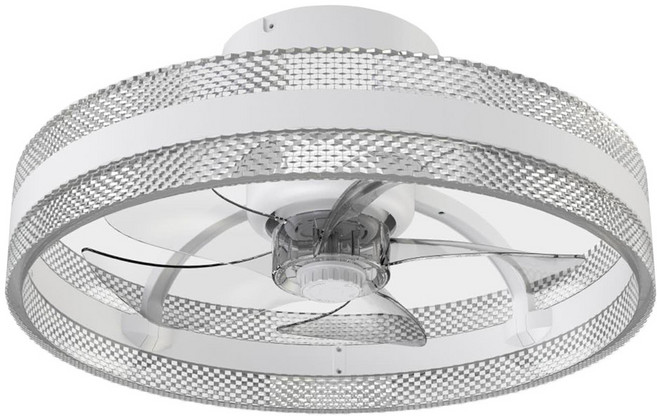 360도회전 크리스탈 천장 조명 선풍기 실링팬 공기순환 리모컨 안방 작은방 50cm, 화이트 (LED-006)