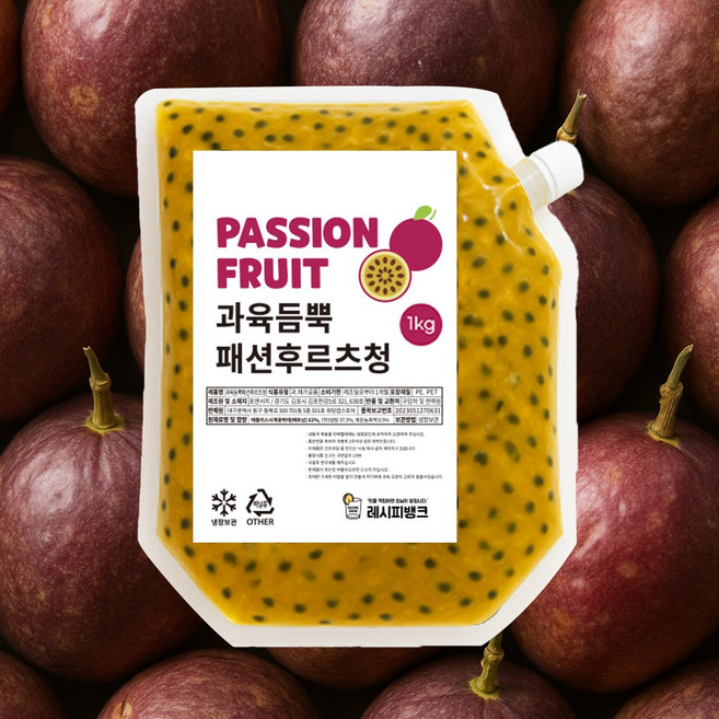 과일듬뿍 대용량 백향과청 패션후르츠청, 1개, 1kg