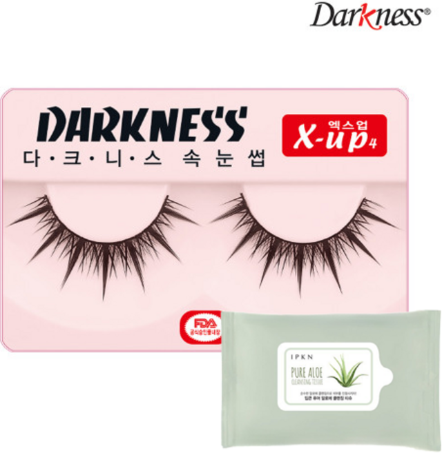 다크니스 속눈썹 X-up 시리즈 10개 1타 + 클렌징티슈 20매, X-up4