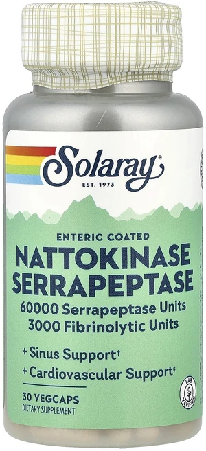 Solaray 나토키나아제 세라펩타아제 VegCap 30정, Solaray나토키나아제세라펩타아제VegCap30정, 1개 - 쿠팡